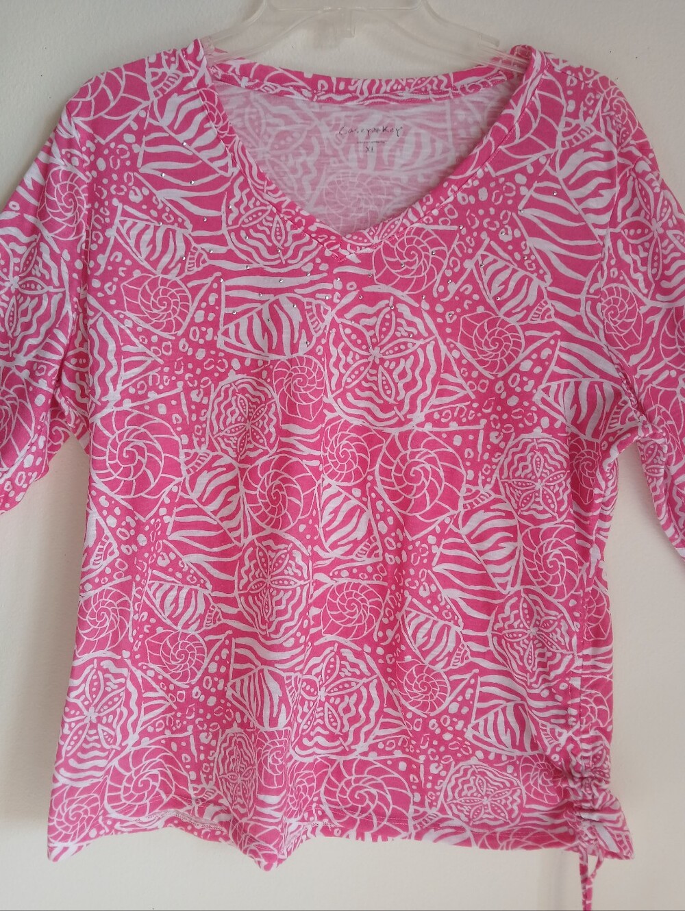 Casey Key Size XL Top Seashells Fish